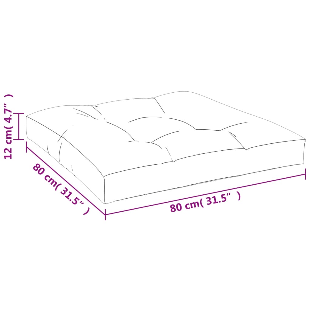 Pallet Cushion Beige 80x80x12 cm Fabric