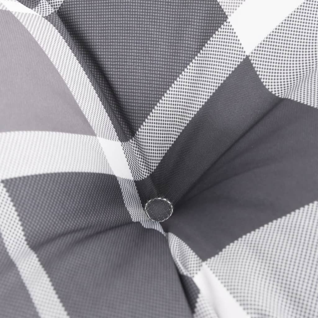 Round Cushion Grey Check Pattern Ø 100 x11 cm Oxford Fabric