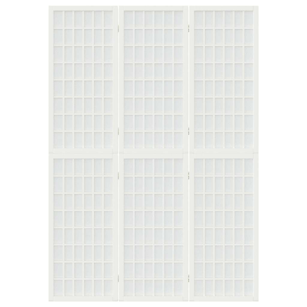 Folding 3-Panel Room Divider Japanese Style 120x170 cm White