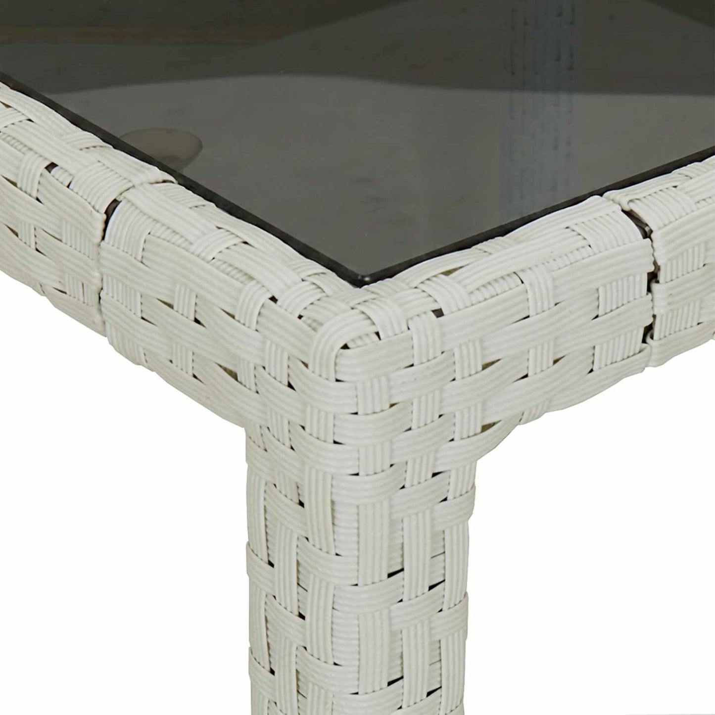 Garden Table White 90 x 90 x 75 cm Poly Rattan