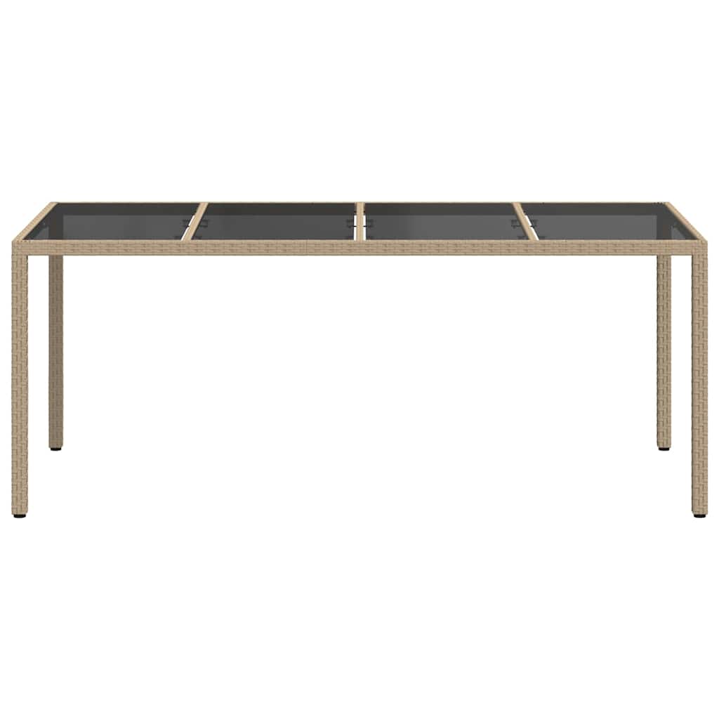 Garden Table Beige Poly Rattan
