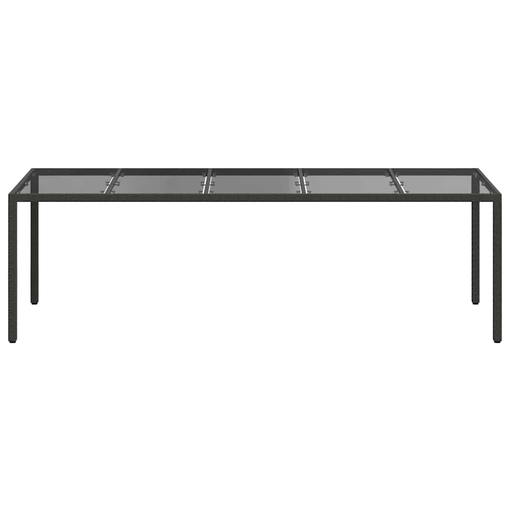 Garden Table Pure Black Poly Rattan