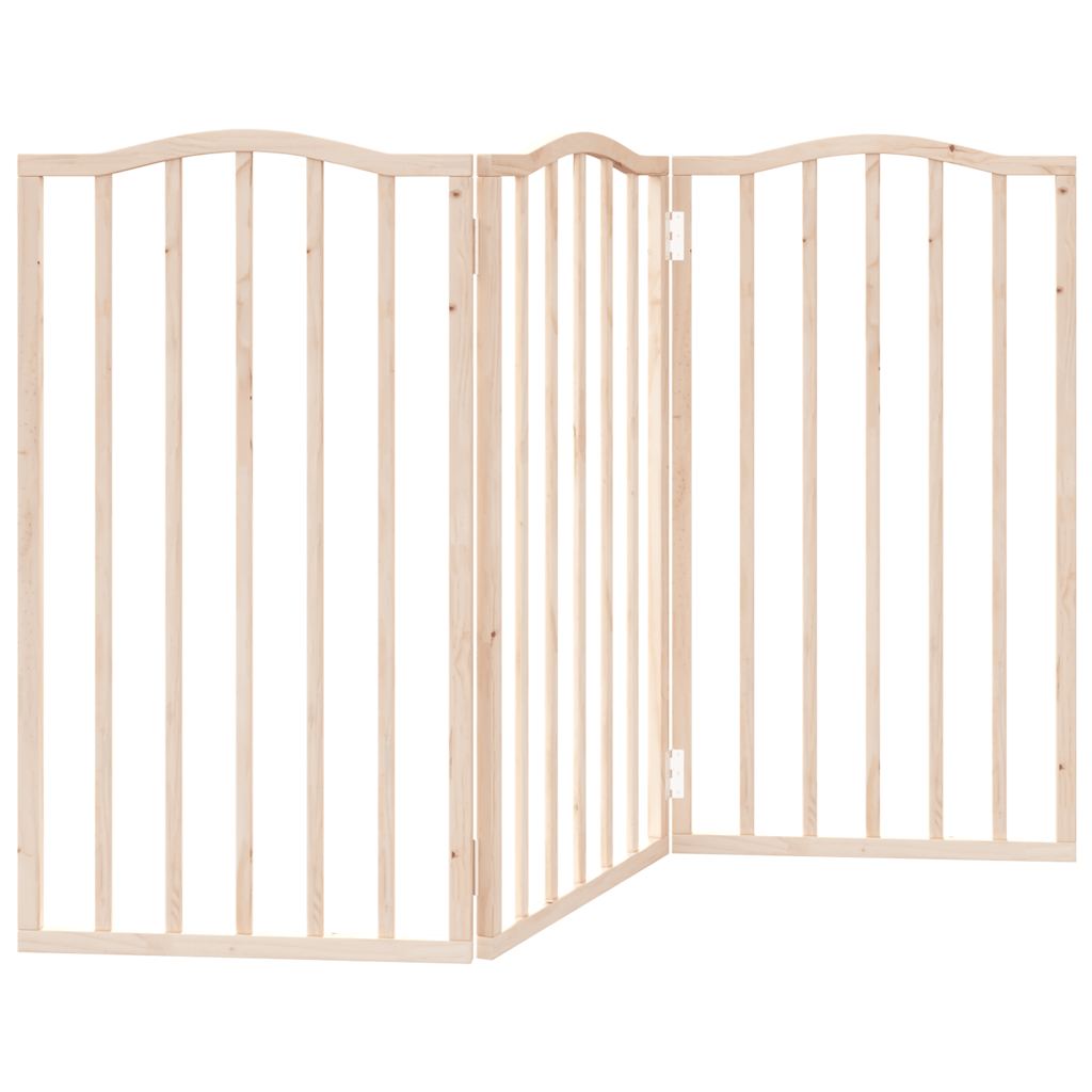 Dog Gate Foldable 3 Panels 150 cm Poplar Wood