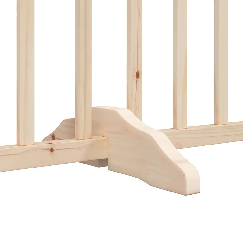 Dog Gate with Door Foldable 4 Panels 320 cm Solid Wood Fir