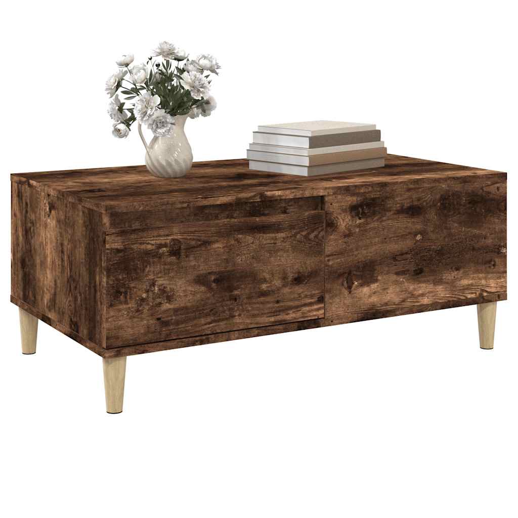 Coffee Table Smoked Oak 90x50x36.5 cm Engineered Wood