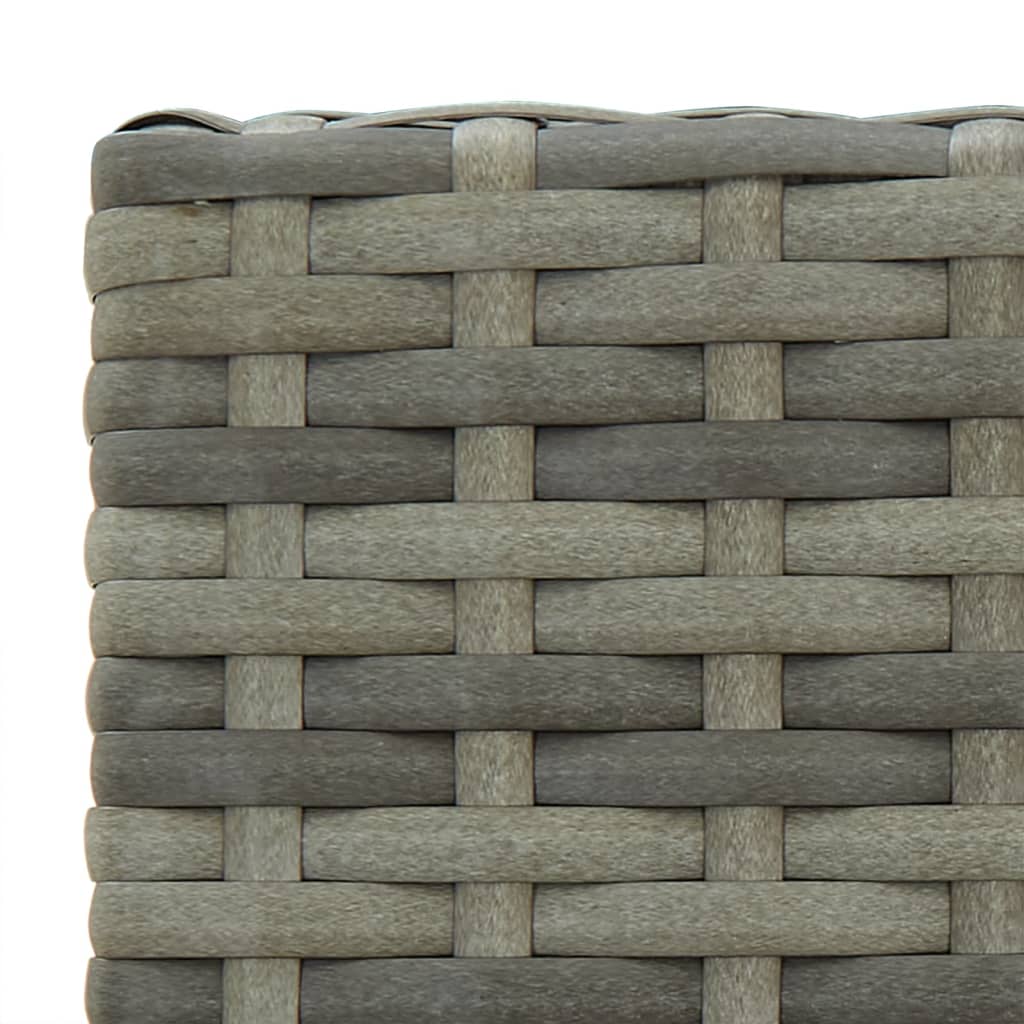 Bar Stools 2 pcs Grey Poly Rattan