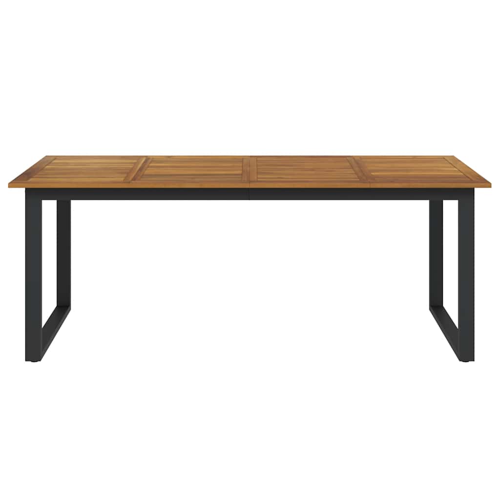 Garden Table with U-shaped Legs 200x90x75 cm Solid Wood Acacia