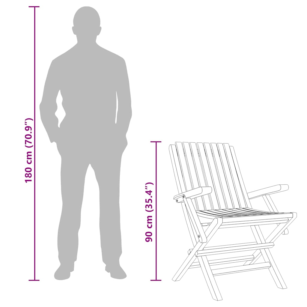 Folding Chairs 2 pcs 61x67x90 cm Solid Wood Teak