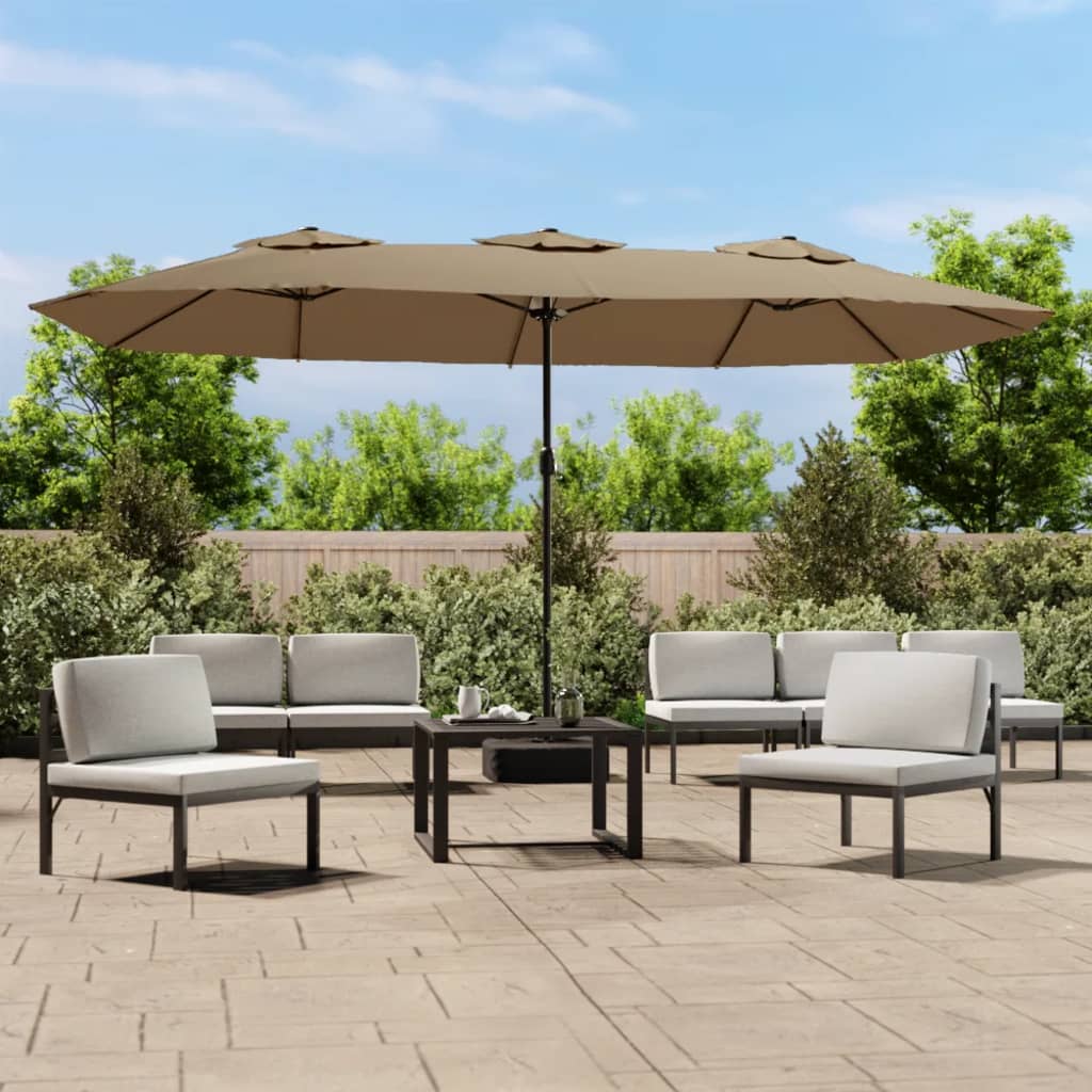 Garden Parasol | Taupe | Polyester fabric | Extra large | Tiltable