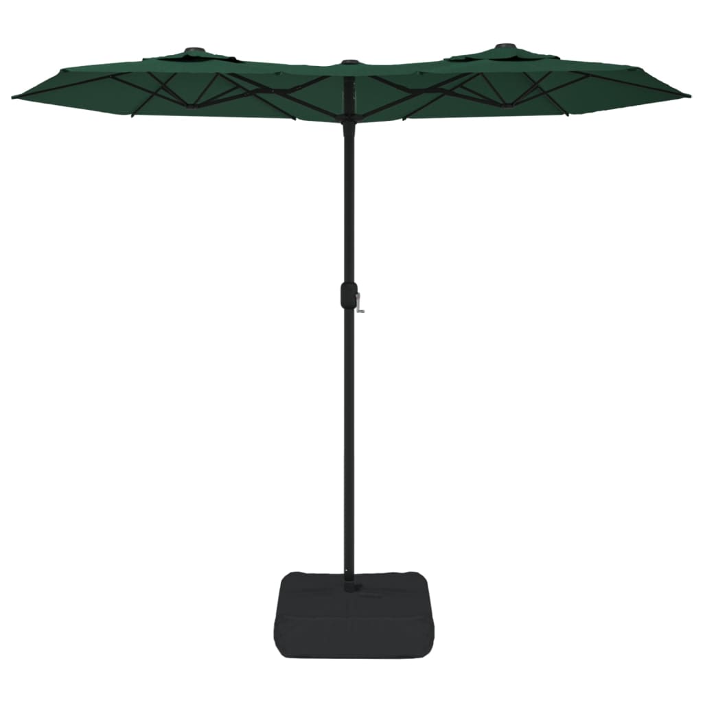 Double-Head Garden Parasol Green 316x145 cm