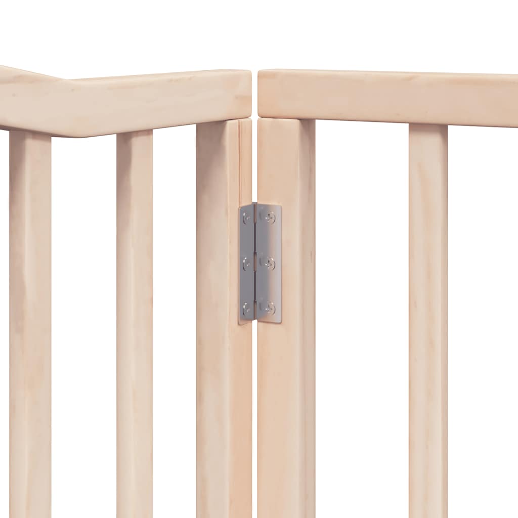 Dog Gate with Door Foldable 12 Panels 960 cm Poplar Wood