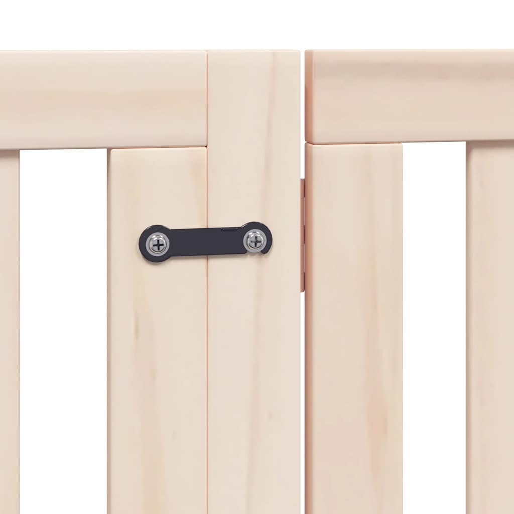 Dog Gate with Door Foldable 12 Panels 960 cm Poplar Wood