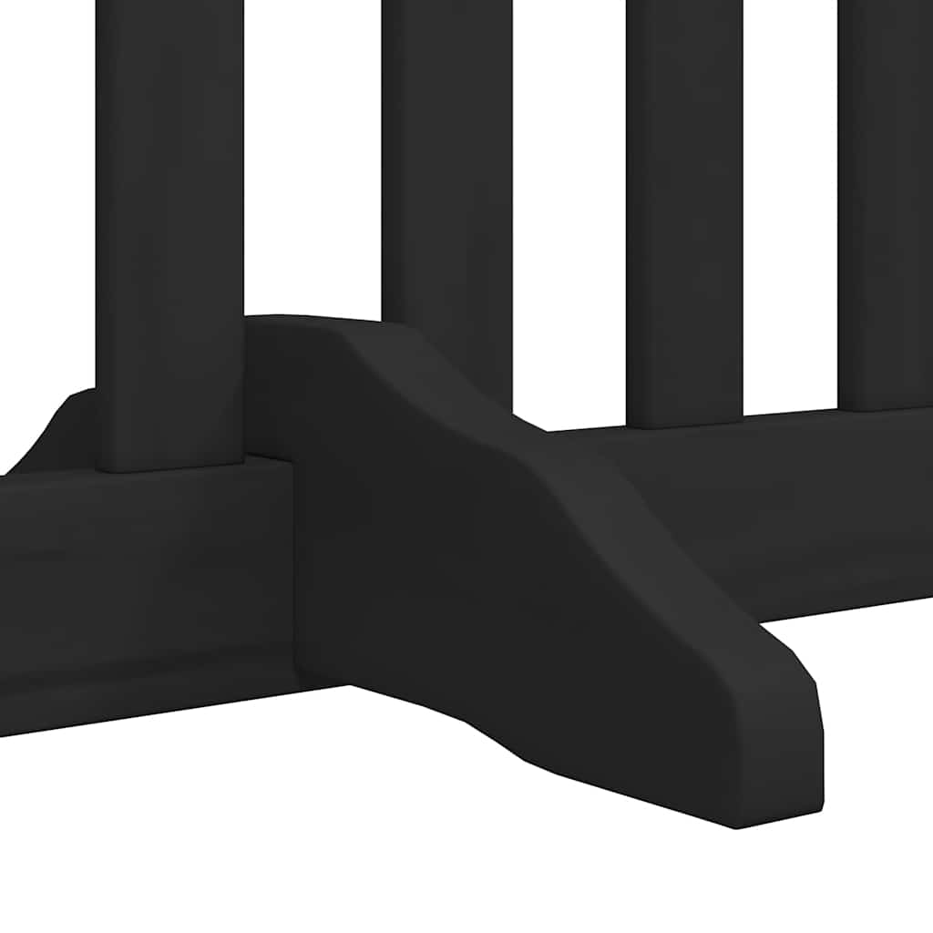 Dog Gate with Door Foldable 6 Panels Black 480 cm Poplar Wood