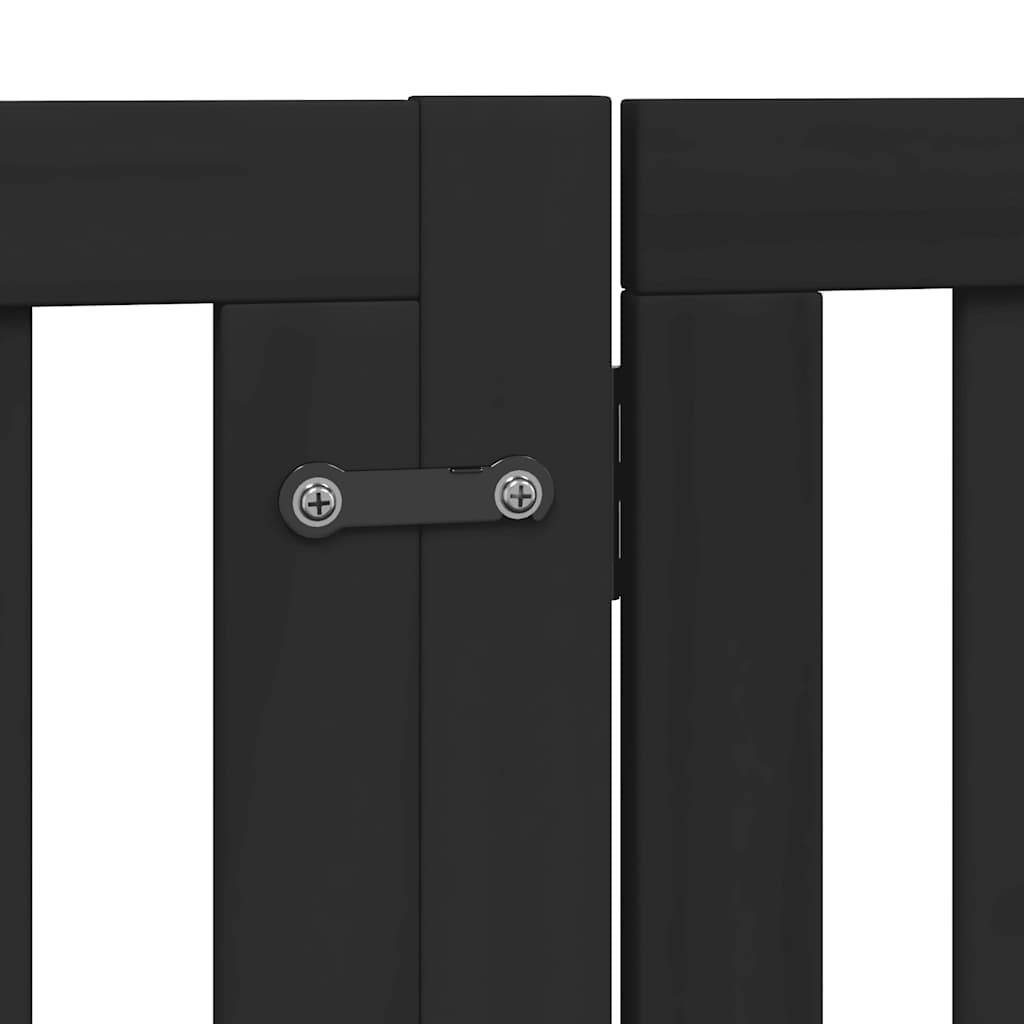 Dog Gate with Door Foldable 10 Panels Black 800 cm Poplar Wood