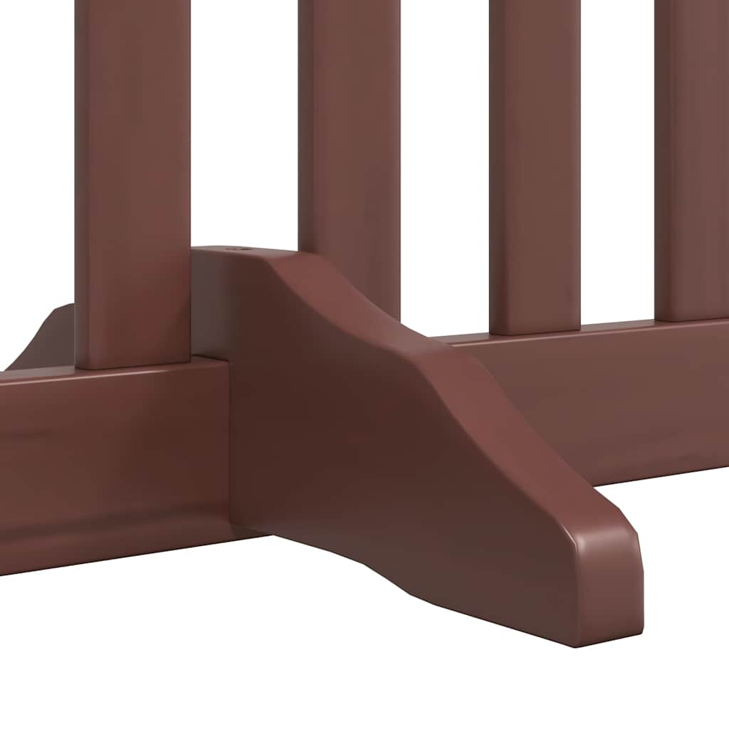 Dog Gate with Door Foldable 6 Panels Brown 480 cm Poplar Wood