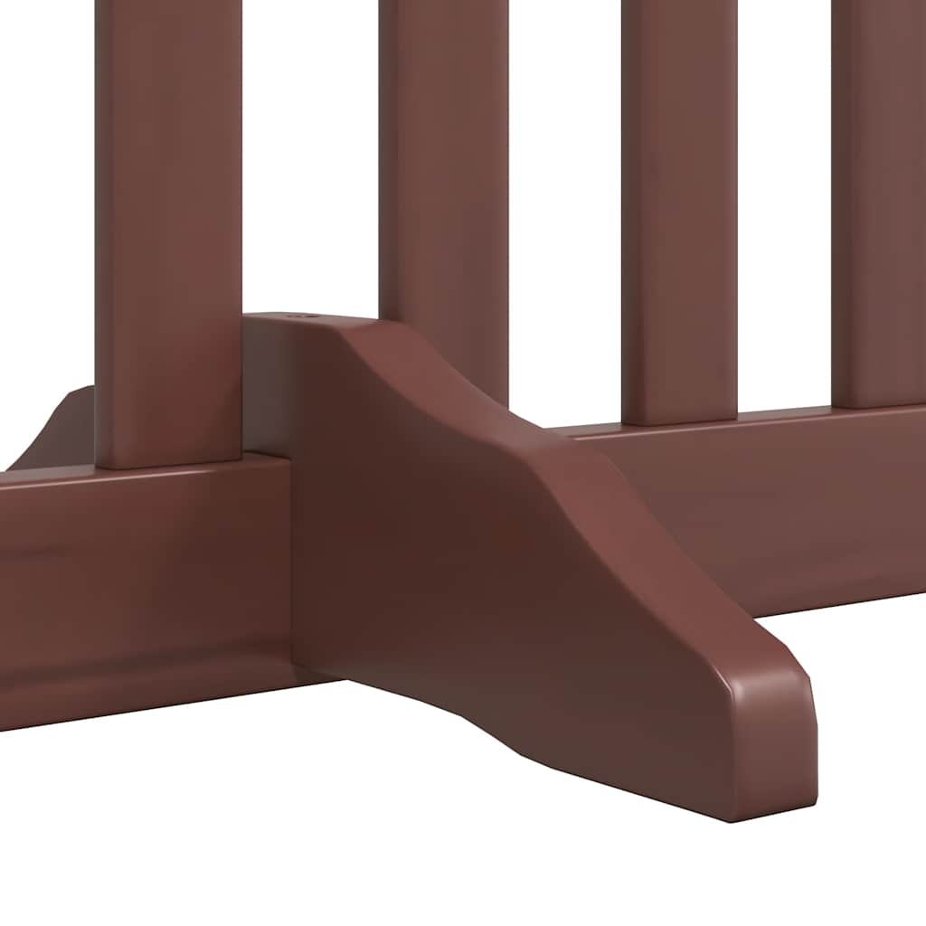Dog Gate with Door Foldable 10 Panels Brown 800 cm Poplar Wood