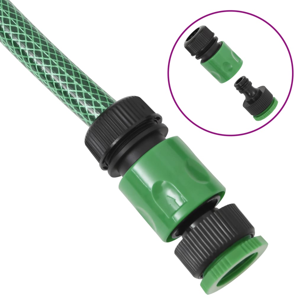 Garden Hose with Fitting Set Green 0,5" 20 m PVC