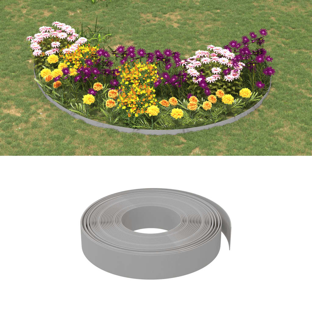 Garden Edgings 4 pcs Grey 10 m 10 cm Polyethylene
