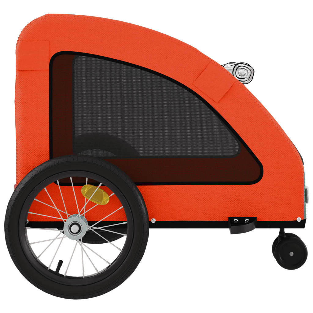 Pet Bike Trailer Orange Oxford Fabric and Iron