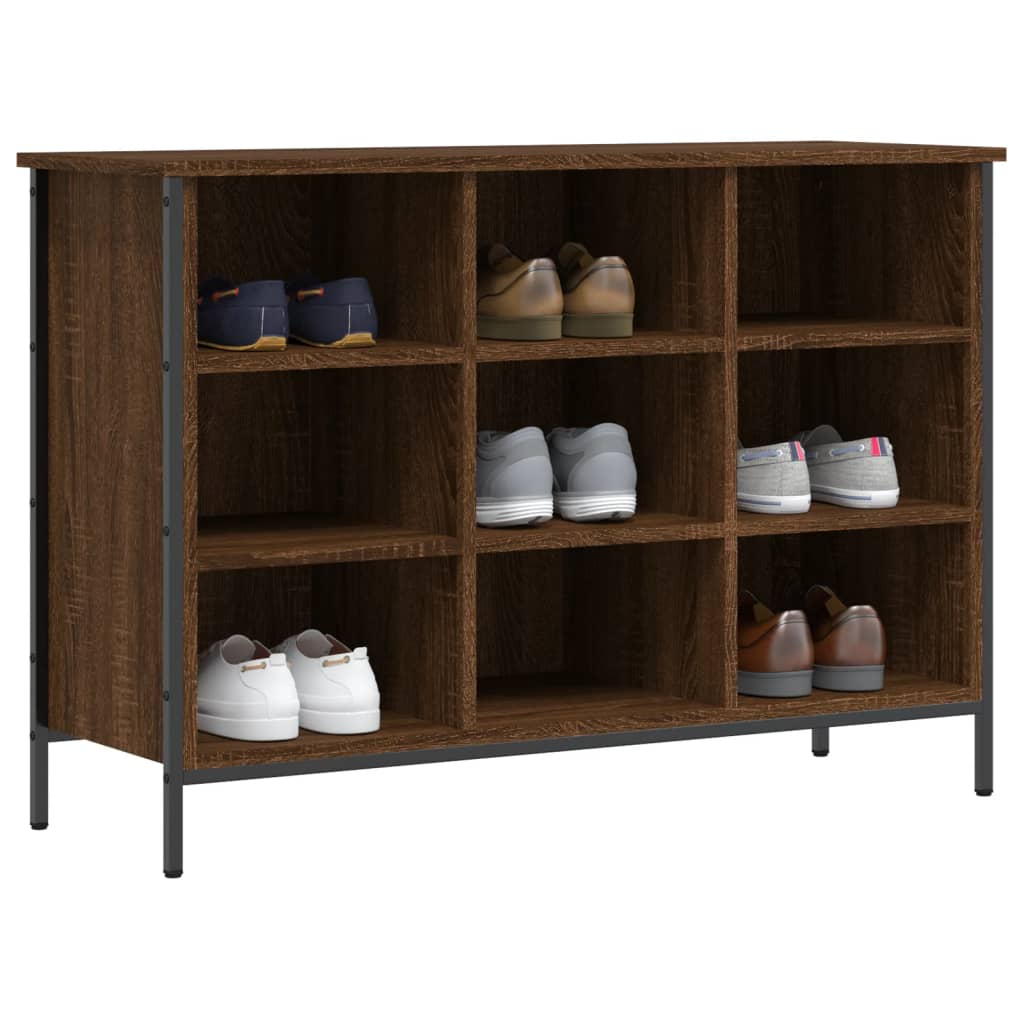 Shoe Cabinet Brown Oak 9 compartments
