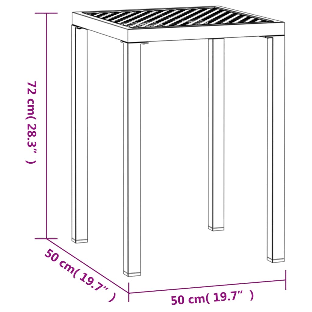 Garden Table Anthracite 50x50x72 cm Steel