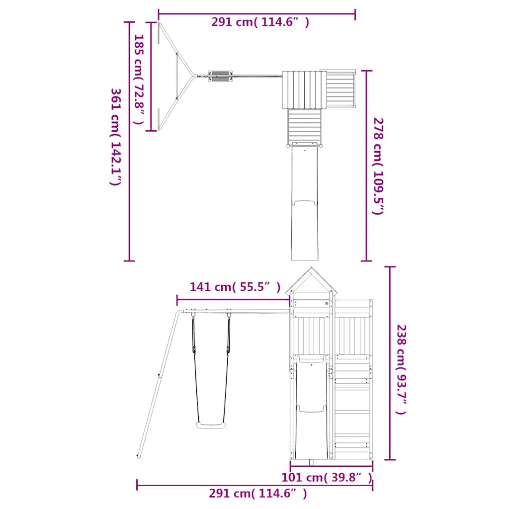 Outdoor Playset Solid Wood Douglas