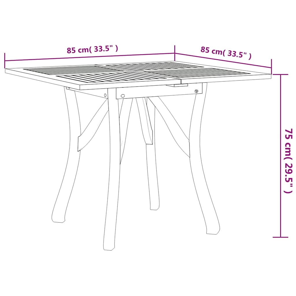 5 Piece Garden Dining Set Solid Wood Acacia
