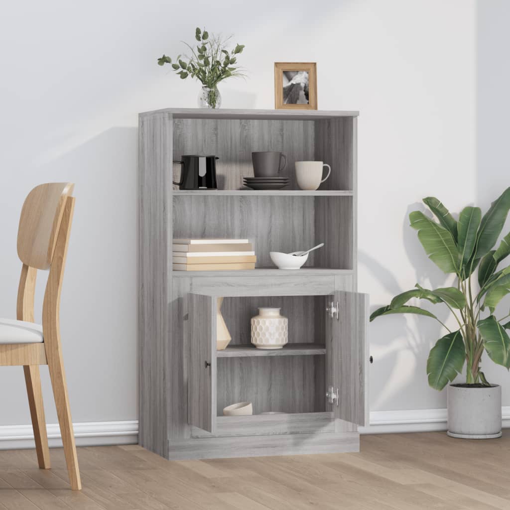Highboard Grey Sonoma 60x35.5x103.5 cm Engineered Wood