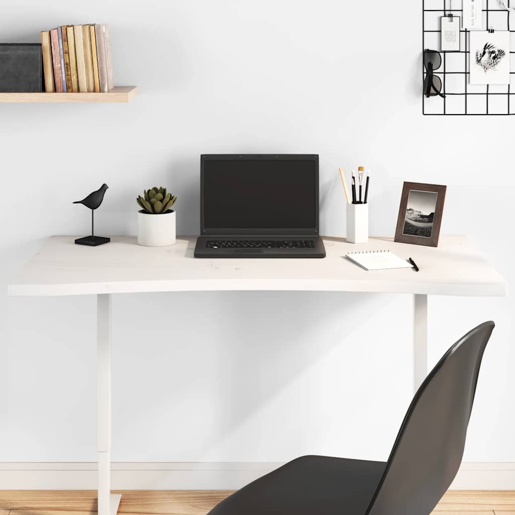 Desk Top White 110x60x2.5 cm Solid Wood Pine