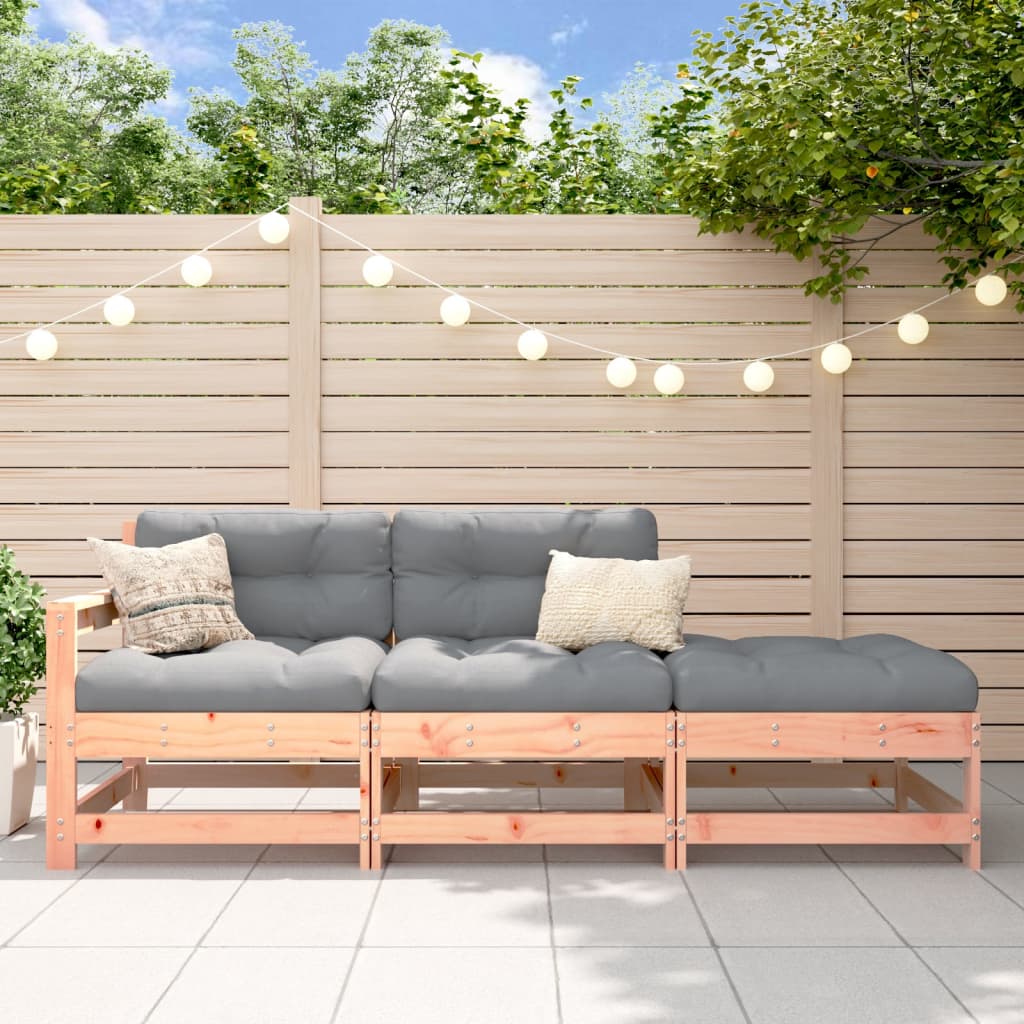 3 Piece Garden Lounge Set Solid Wood Douglas