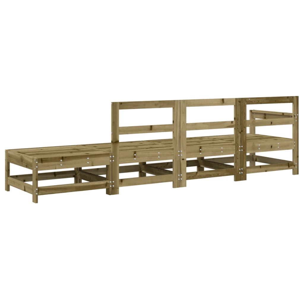 4 Piece Garden Lounge Set Impregnated Wood Pine