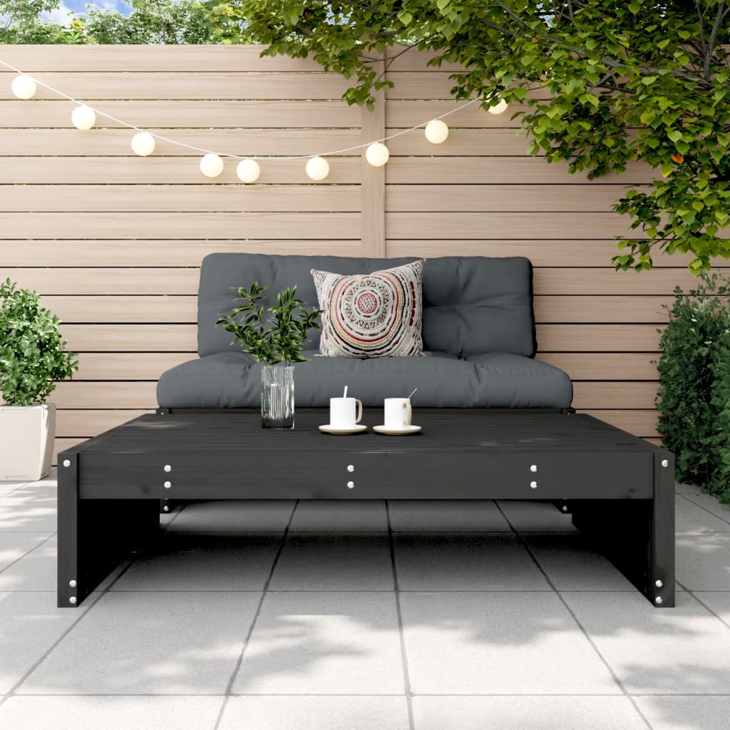 Garden Footstool Black 120x80 cm Solid Wood Pine
