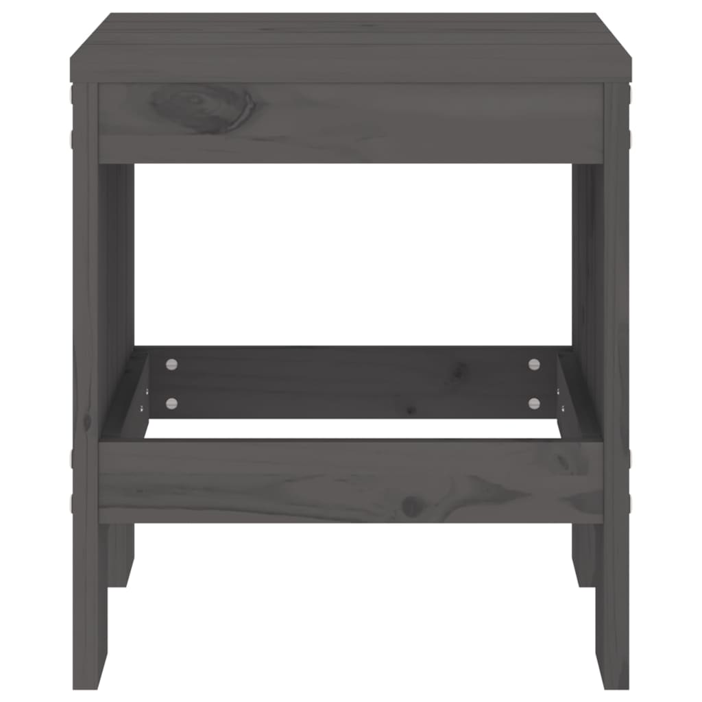 Garden Stools 2 pcs Grey 40x36x45 cm Solid Wood Pine