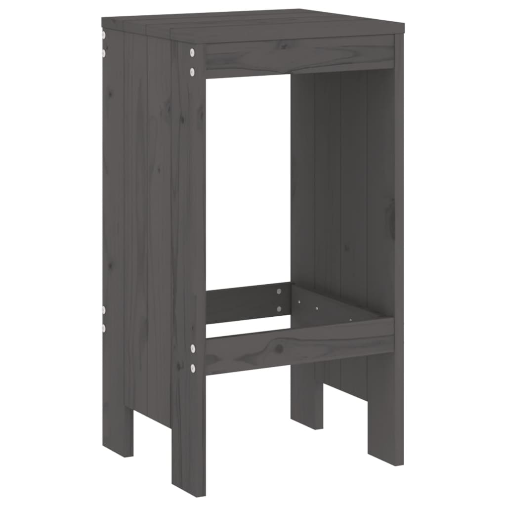 Bar Stools 2 pcs Grey 40x36x75 cm Solid Wood Pine