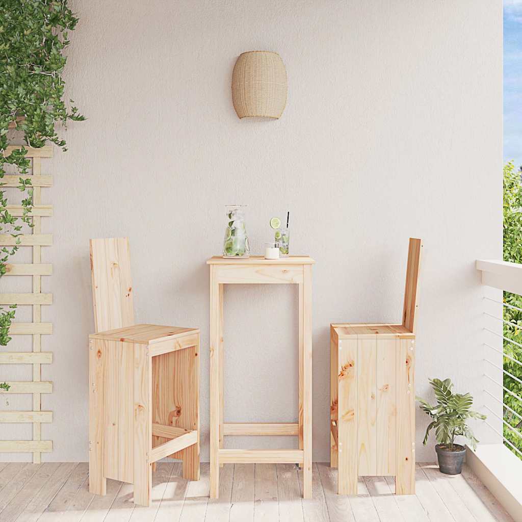Bar Stools 2 pcs 40x42x120 cm Solid Wood Pine