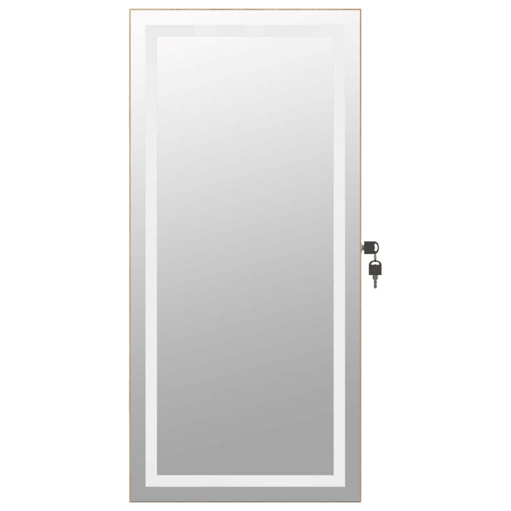 Mirror Jewellery Cabinet with LED Lights Wall Mounted