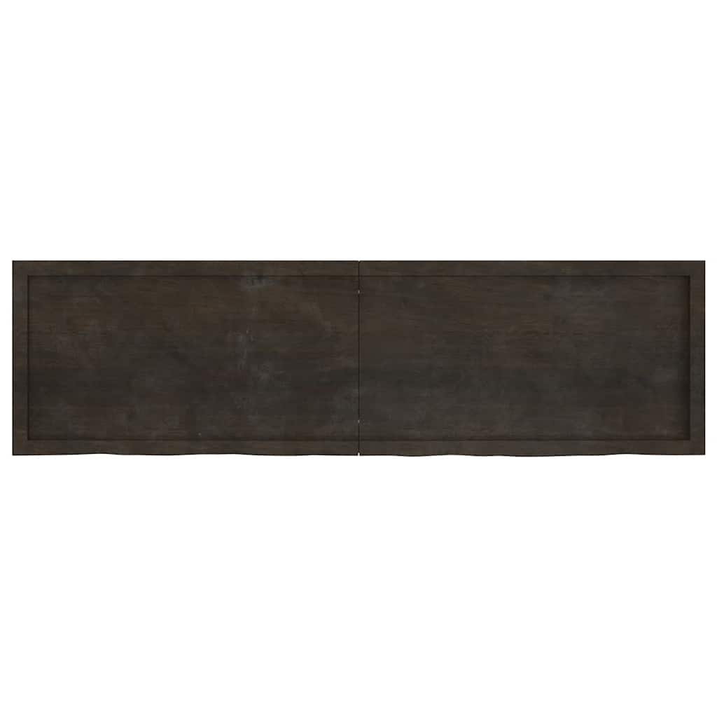 Wall Shelf Dark Brown 180x50x(2-6) cm Treated Solid Wood Oak