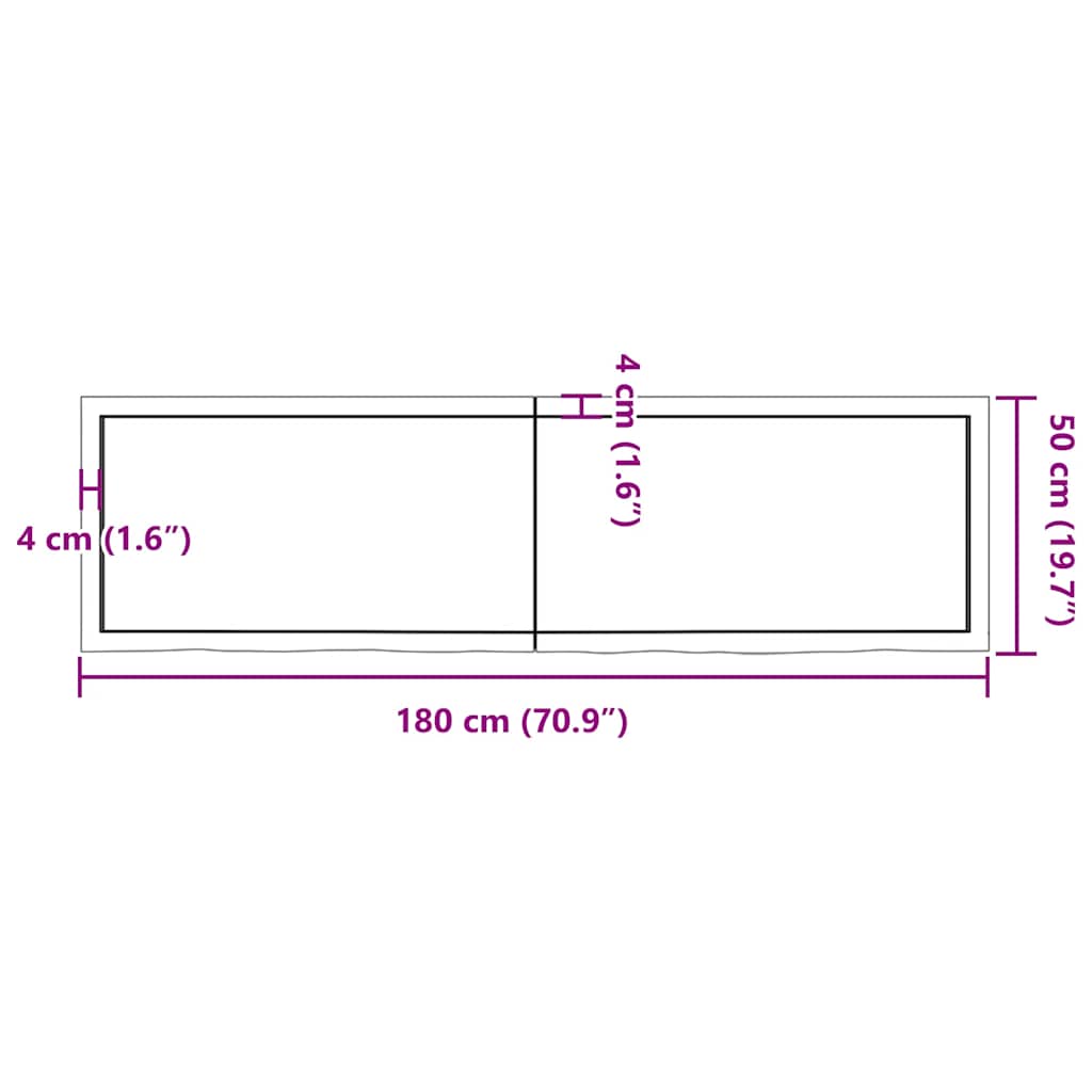 Wall Shelf Dark Brown 180x50x(2-6) cm Treated Solid Wood Oak