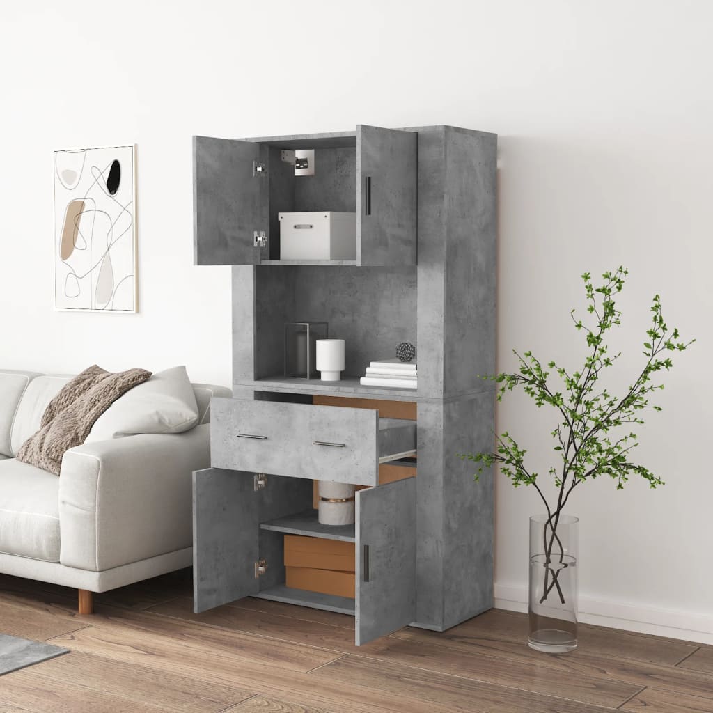 Highboard | Concrete Grey | Engineered Wood | Highboard | Rectangular