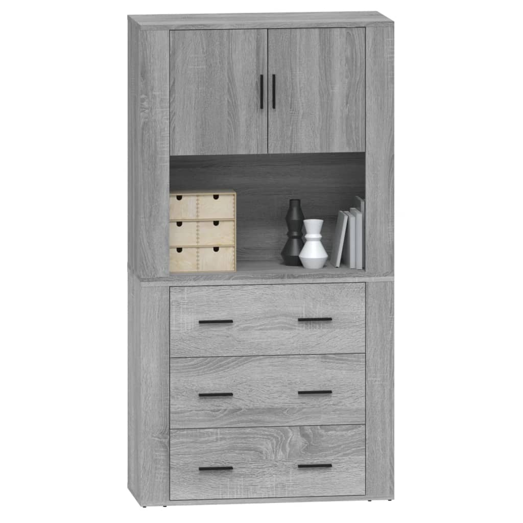Highboard | Grey sonoma | Engineered wood | Large | Highboard