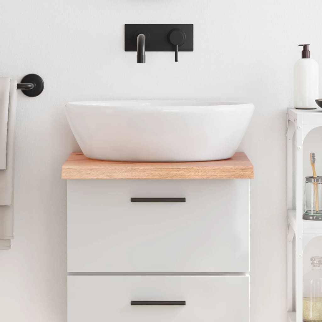 Bathroom Countertop Light Brown 40x60x(2-4) cm Treated Solid Wood