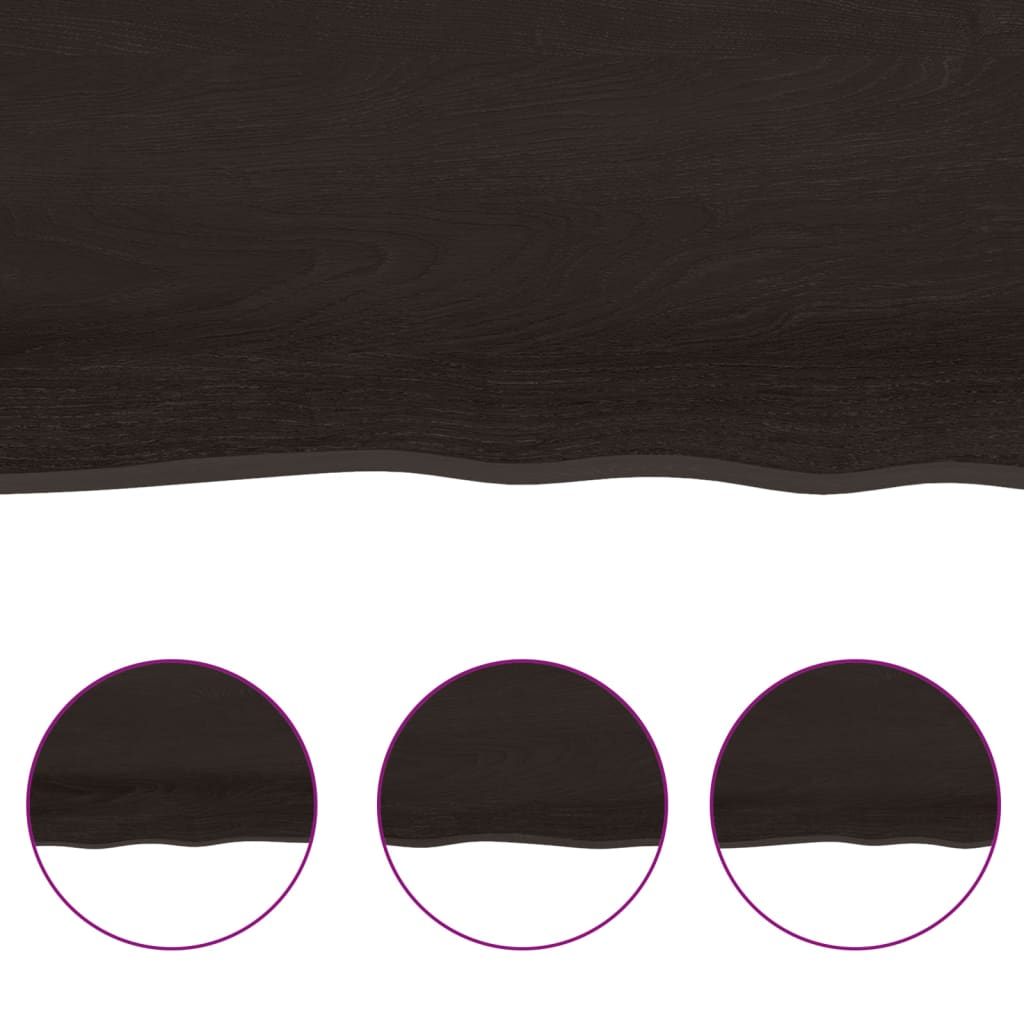 Bathroom Countertop Dark Brown 60x40x(2-4)cm Treated Solid Wood