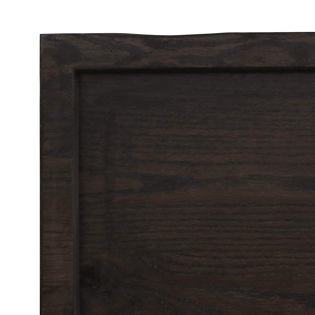 Bathroom Countertop Dark Brown 140x60x(2-4) cm Treated Solid Wood