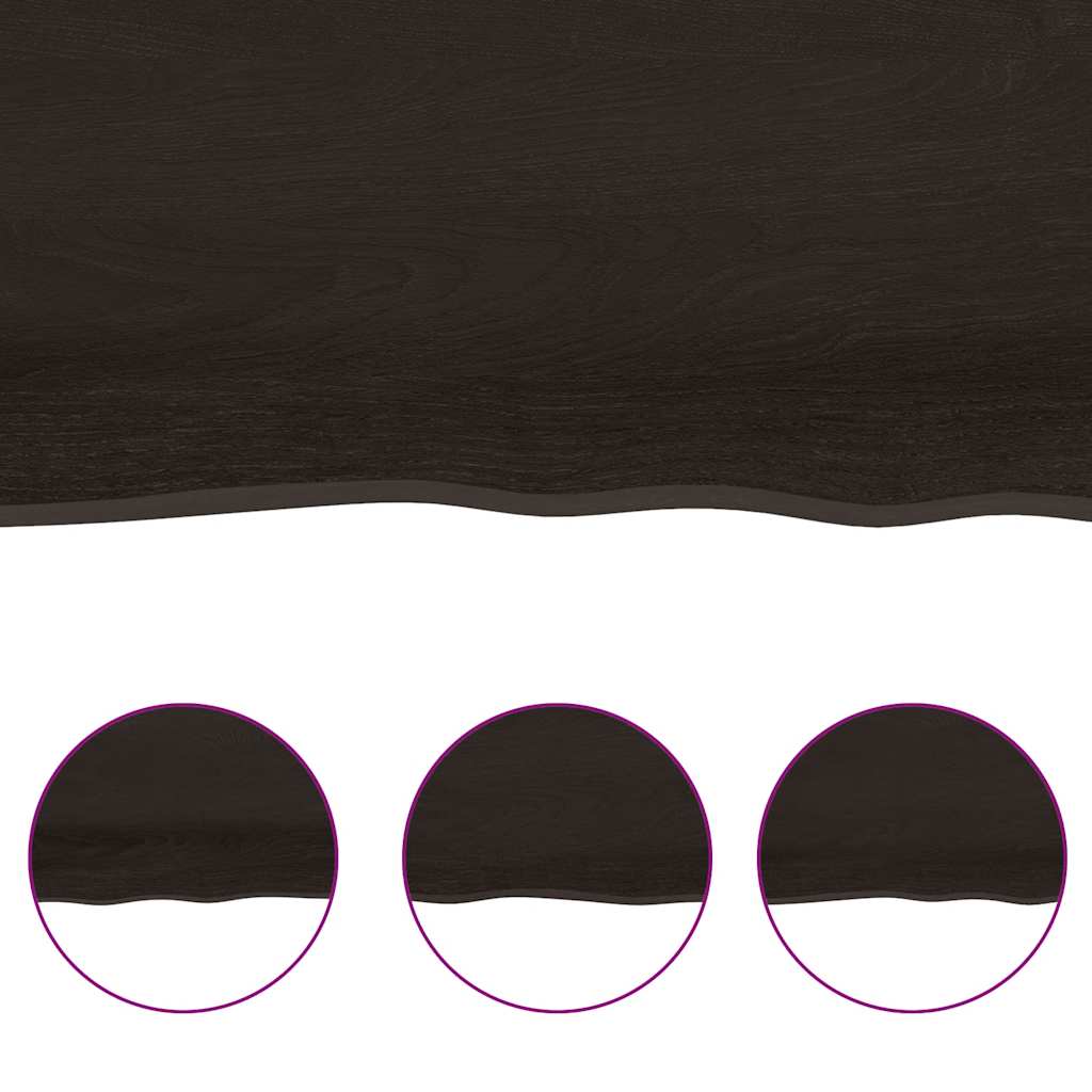 Bathroom Countertop Dark Brown 140x60x(2-6) cm Treated Solid Wood