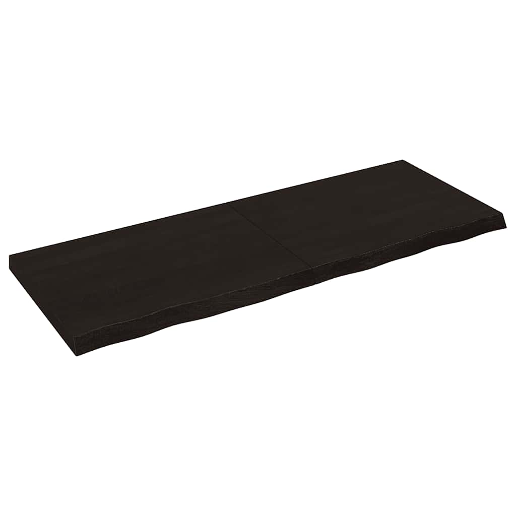 Table Top Dark Brown 160x60x(2-6) cm Treated Solid Wood Oak
