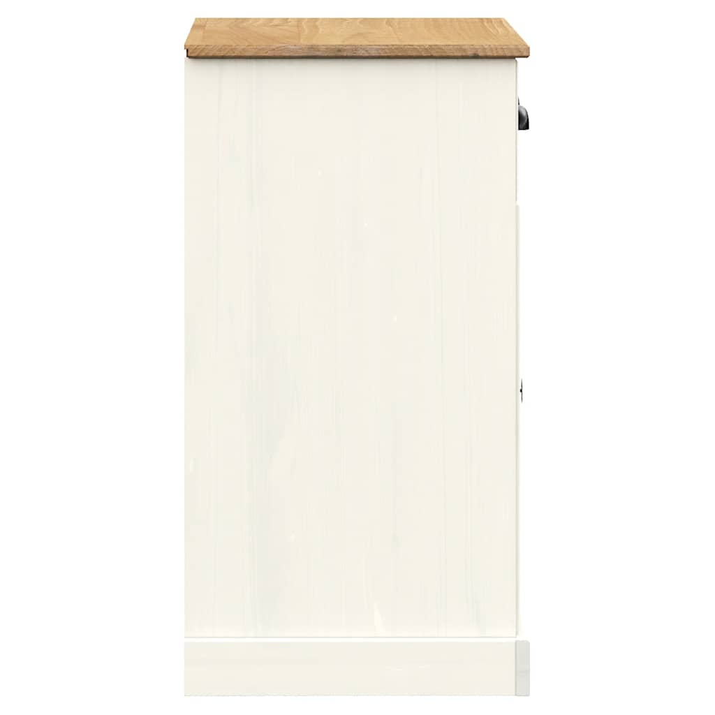 Sideboard with Drawers VIGO 78x40x75 cm White Solid Wood Pine