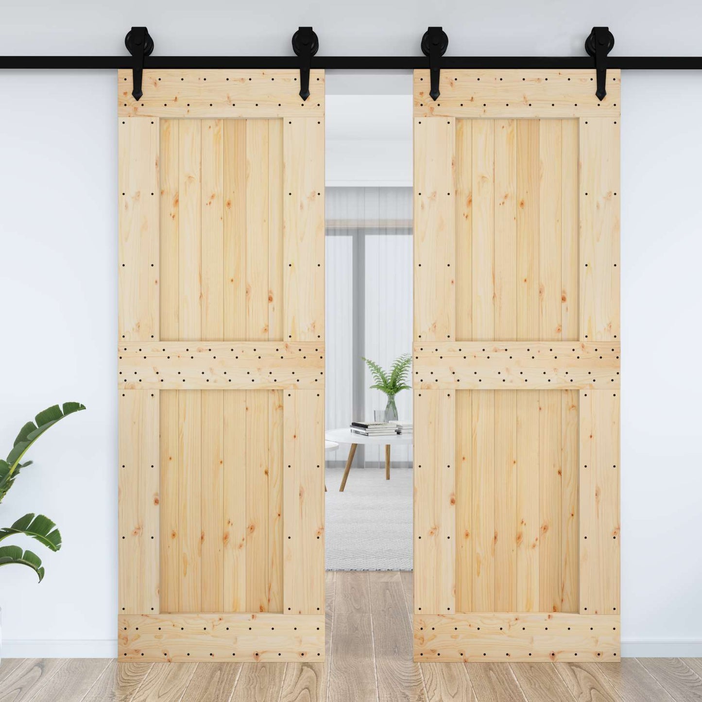 Door NARVIK 80 x 210 cm Solid Pine Wood (Untreated) Natural