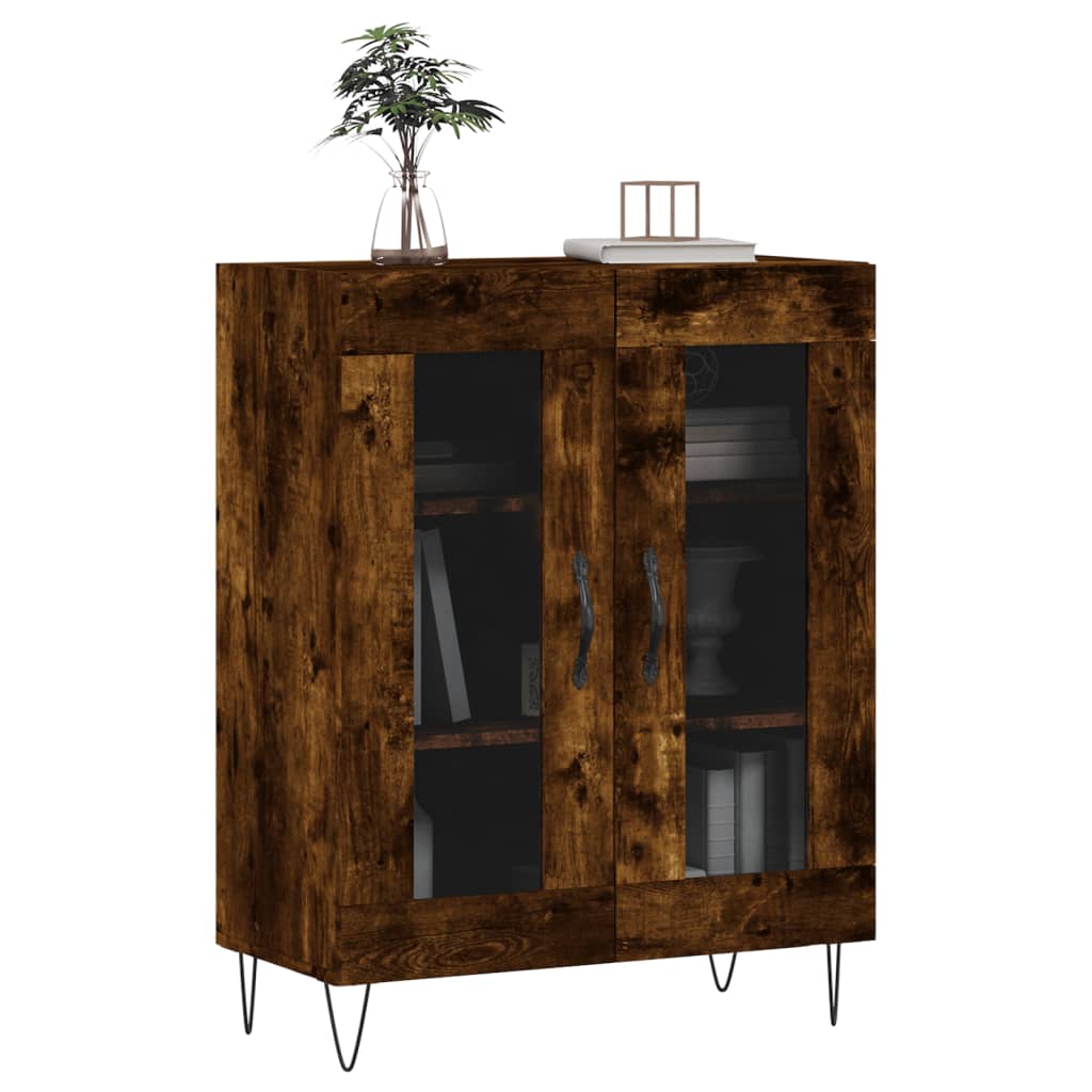 Sideboard Smoked Oak 69.5x34x90 cm Engineered Wood
