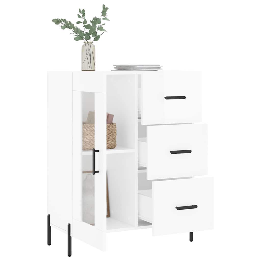 Sideboard High Gloss White 69.5x34x90 cm Engineered Wood
