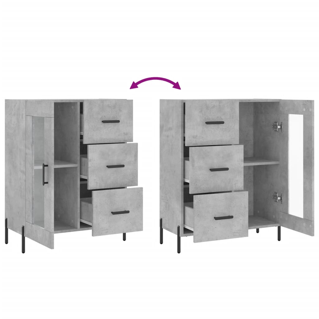 Sideboard Concrete Grey 69.5x34x90 cm Engineered Wood
